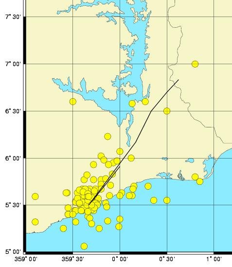 Seismicity / Instrumental Recording of Earthquakes in Ghana Ø The first Documented Earthquake in Ghana Occurred in the year 1636 Ø Magnitudes of significant events 4 to 6.