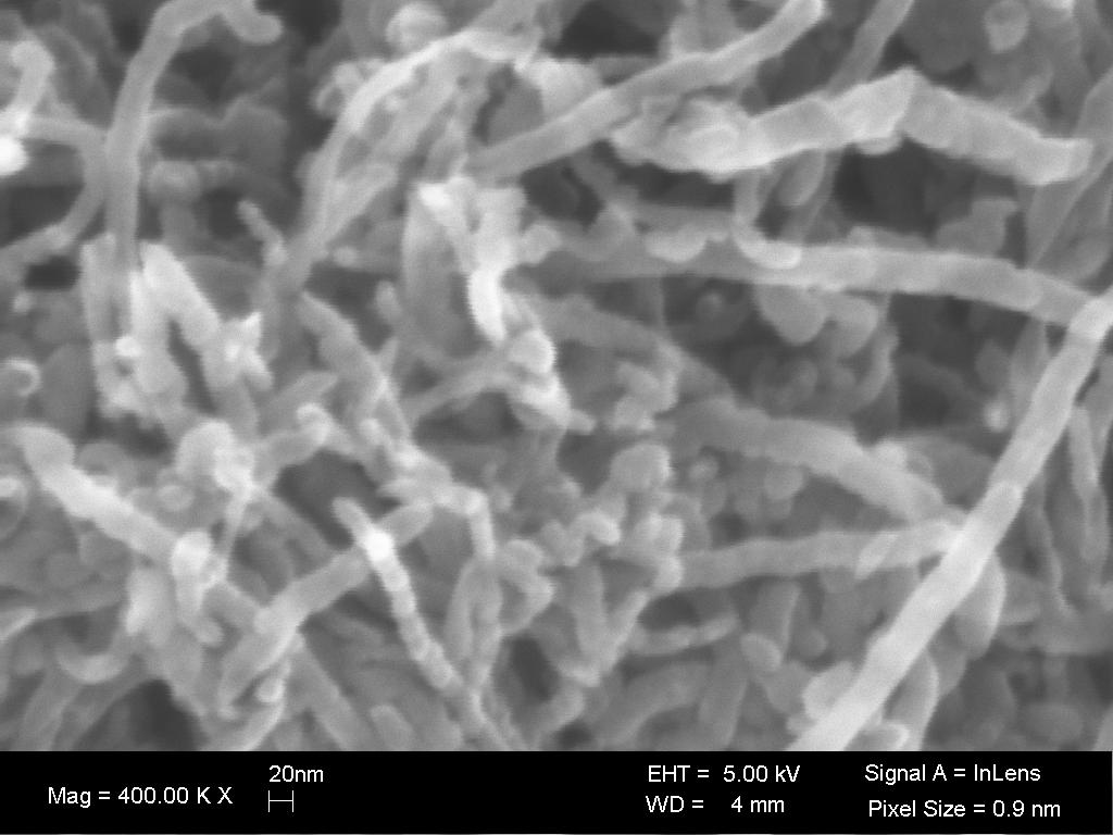 (Magnification: 500X) Scanning electron microscopy images: SEM images of water dispersible and organic dispersible MWNTs were showed in Figure S3 and
