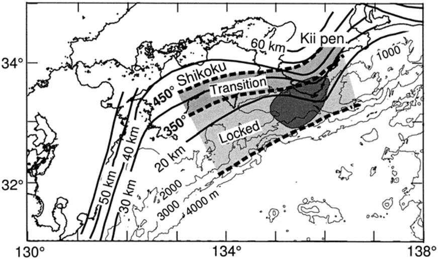 236 Y. TANIOKA AND K. SATAKE: THE 1946 NANKAI EARTHQUAKE Fig. 1. Map of the plate interface near the source region of the 1946 Nankai earthquake.