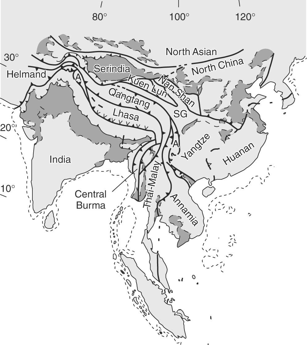 Major Fragments in Southeast Asia during
