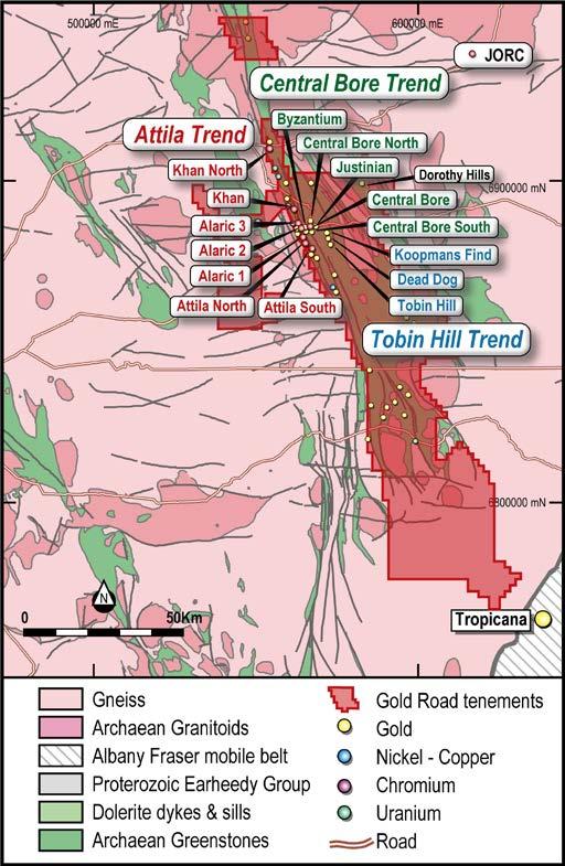 Yamarna s Huge Potential Potential Pipeline of Gold Projects: Aim to create a pipeline of production and exploration projects across Yamarna Exceptional Exploration Success: 13 new gold discoveries