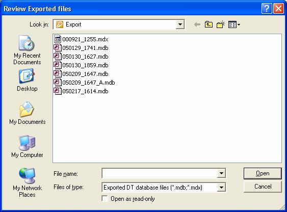 Sending an export file by email Click on File View exported files to see the files that you have already exported. The form will appear similar to that shown below. A word of caution is in order.