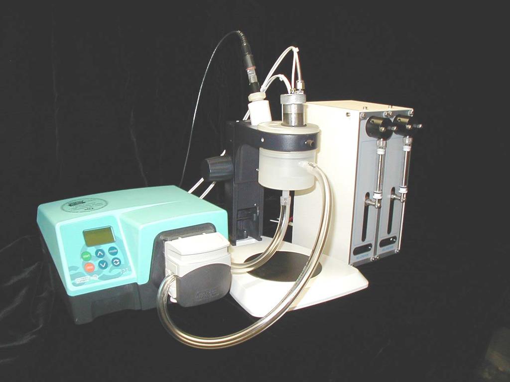 Zeta Probe with peristaltic pump. This setup is suitable for concentrated systems with rather high viscosity.