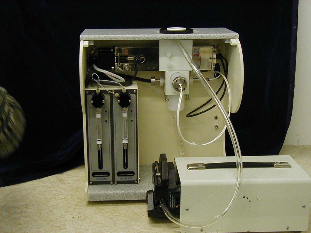 DT-1200 with peristaltic pump This setup is suitable for viscose and unstable systems.