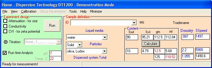 The content wizard can be used to calculate the weight fraction of a sample given any sufficient combination of weight, or volume information.