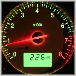 24. The analog gauge measures the rate of engine rotation in revolutions per minute (rpm) and the digital display shows fuel economy in miles per gallon (mpg). Express each reading in x±δx form.