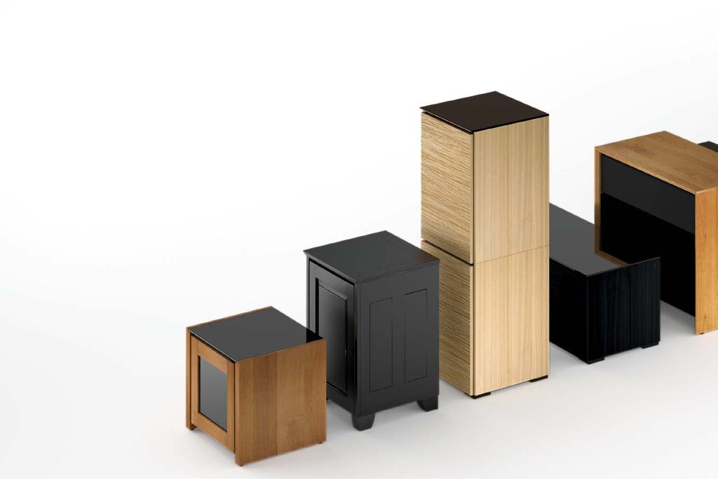 20+ CONFIGURATIONS The Chameleon Collection of entertainment cabinets combines art and technology.