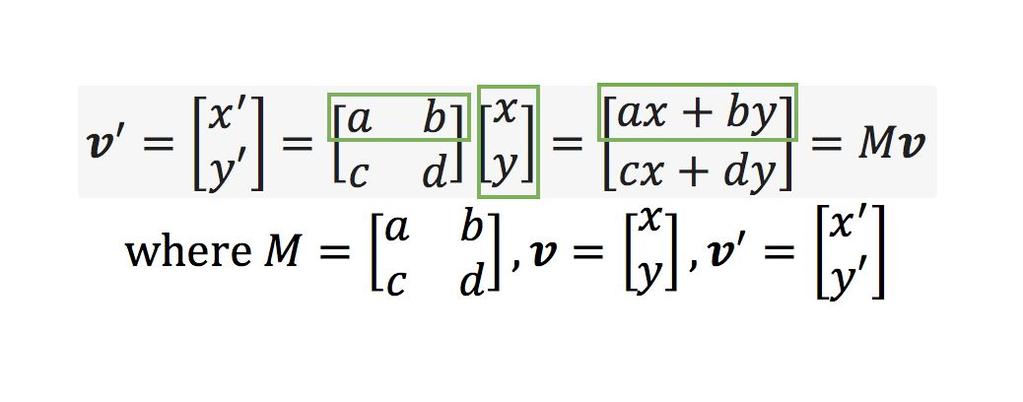 Matrix and vector multiplication Matrix-vector multiplication produces a new vector.