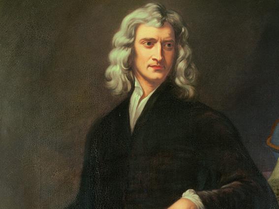 Isaac Newton was born in 1642 in England. He created laws of motion and gravity.