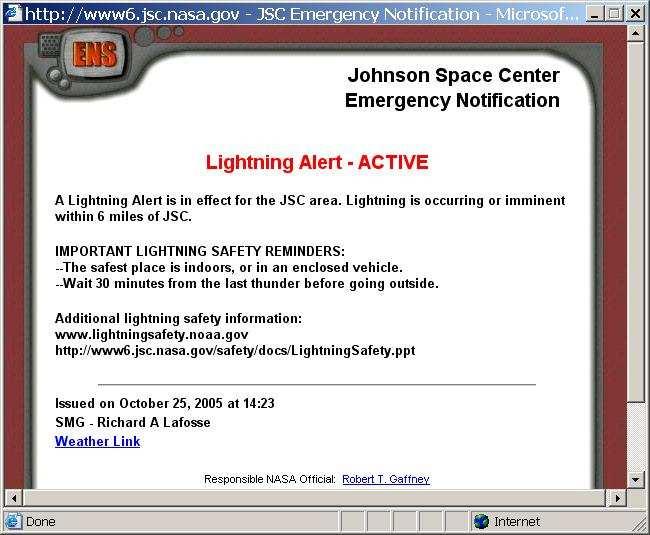 upper left hand corner of the page. Figure 3. Example Lightning Alert product.