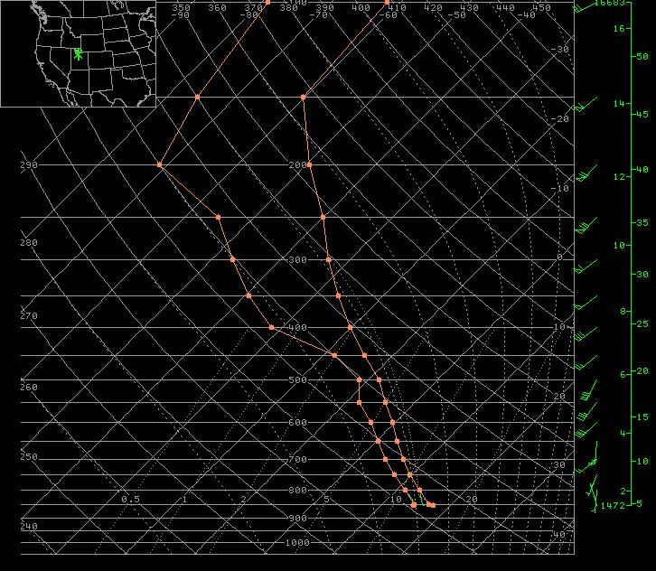 1500 UTC LAPS Sounding Salt Lake City LAPS profile modified for surface temperature and dewpoint