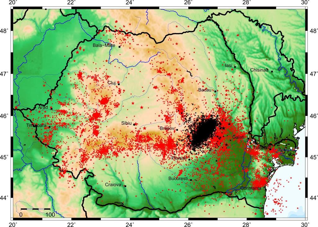 LOCAL SEISMICITY Seismic activity on the Romania territory is dominated by the Vrancea intermediate-depth (60-200 km) earthquakes.