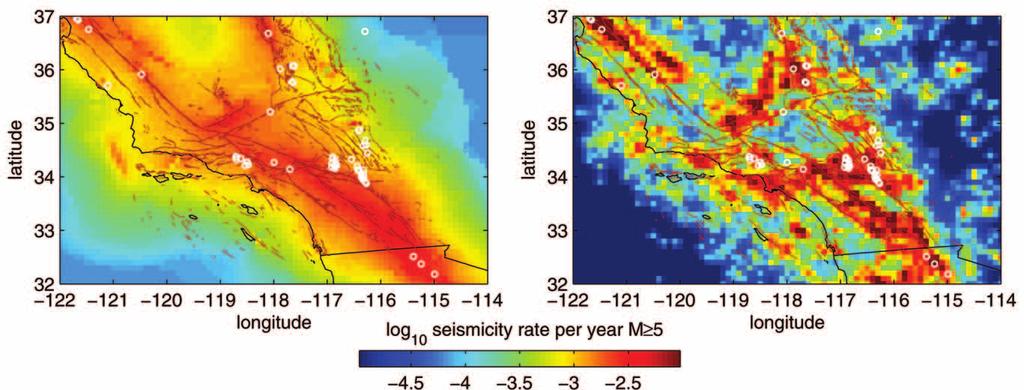 Comparison of Short-Term and Time-Independent Earthquake Forecast Models for Southern California 93 KJ94 add a constant uniform value to take into account surprises : earthquakes that occur where no