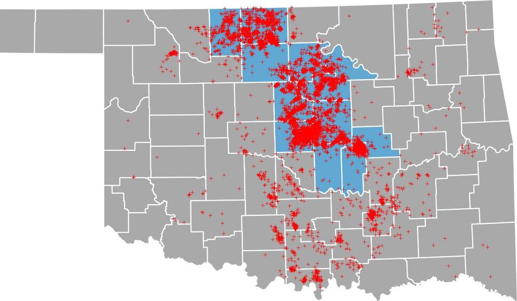 Oklahoma Earthquakes 2009-2014 Area