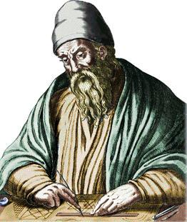 23 Slika 3.1: Euklid Anegdota I Najpoznatija anegdota o Euklidu (autor je Proklo), kaže kako je Euklid išao faraonu Ptolemeju pokazati svoju knjigu Elementi.