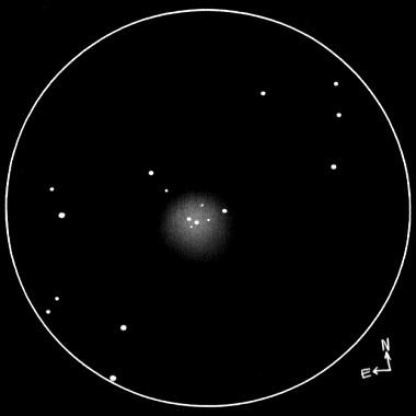 In photographs, NGC-1624 looks like a tiny Rosette nebula.