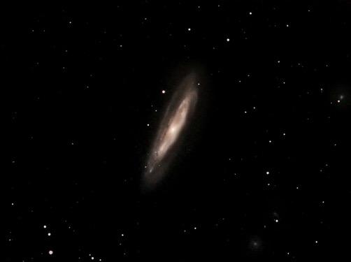 M98 is one of the few galaxies with a blue shift, meaning it s approaching us. This motion may be temporary if M98 is orbiting the Virgo Cluster.