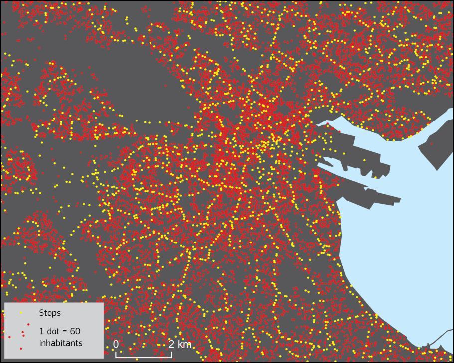 density throughout the city High-resolution spatial