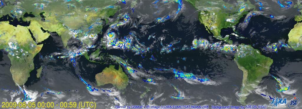 16 Global Rainfall Map in Near Real Time Typhoon MORAKOT (09W): Aug.