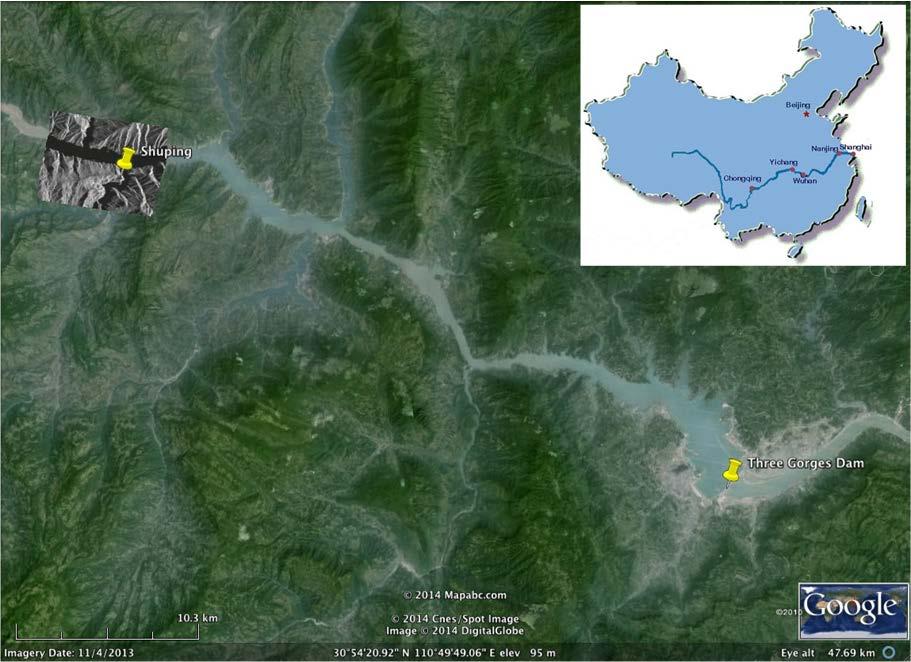 1. Study Area Shuping landslide area is located on the south bank of the Yangtze River,