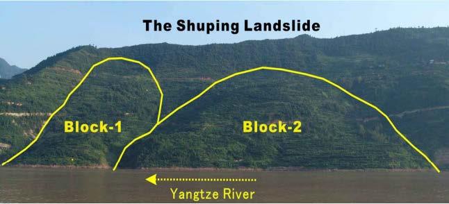2 Shuping Landslide Photo of the Shuping landslide facing the main stream of Yangtze River (Wang, F. et al.
