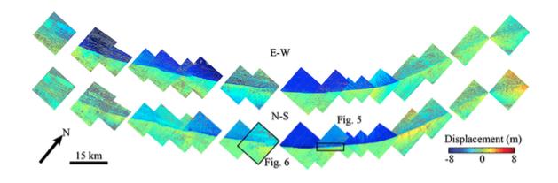Activity 4: Multiple Faults Components of surface displacement derived from optical imagery (Barnhart et al.