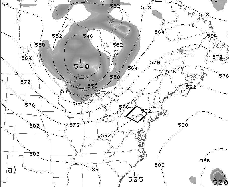 Low Cape/High Shear Severe Convective Events in Binghamton, N.Y. Fig. 7(a). Fig. 7(c). Fig. 7(b). Fig. 7(d). Fig. 7. Analysis and forecast fields as initialized by the 1200 UTC 13 July 2008 NAM model.