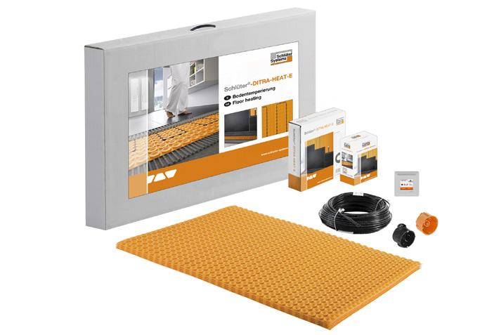 Floor installation sets Schlüter -DITRA-HEAT-E-S1 comprises: Touchscreen thermostat Schlüter - DITRA-HEAT-E-R Heating cable Schlüter -DITRA- HEAT-HK for heating an area of 3.