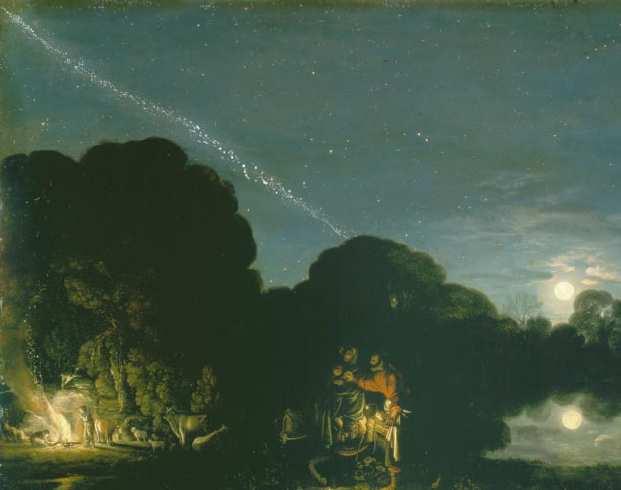 For Alice Kain. (Above) Flight into Egypt by Adam Elsheimer in 1609, the first oil painting to feature the Milky Way.