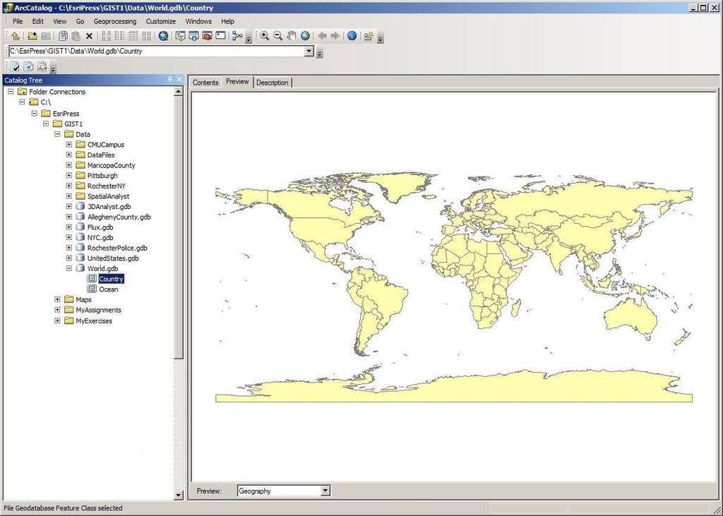ArcCatalog Arranges and manages geographic