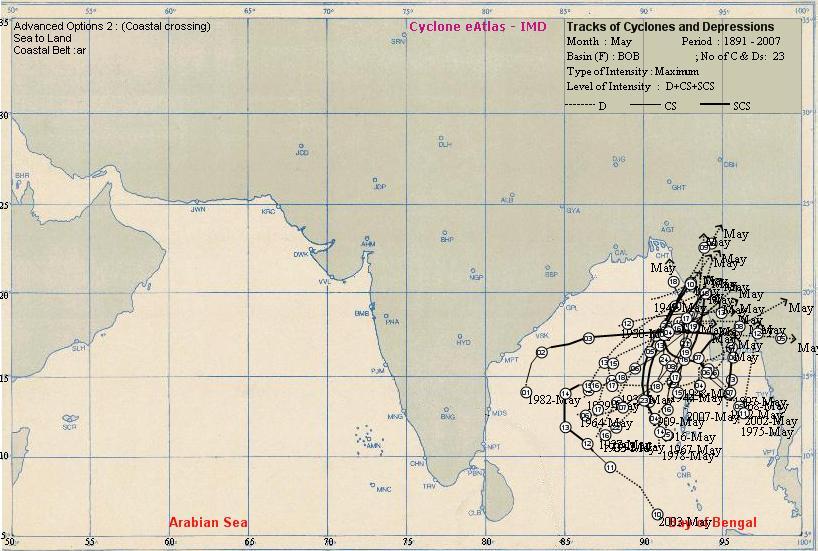 north Indian Ocean since 1990 in digital form