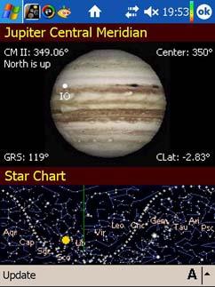 For example, if the central meridian is 218.6 degrees, then the image of Jupiter is centered on 220 degrees.