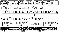 inverse Laplace transform of the transfer function: 1 1 s s s 1 1 e t sin t. This is easily evaluated on the TI (see screen 5).