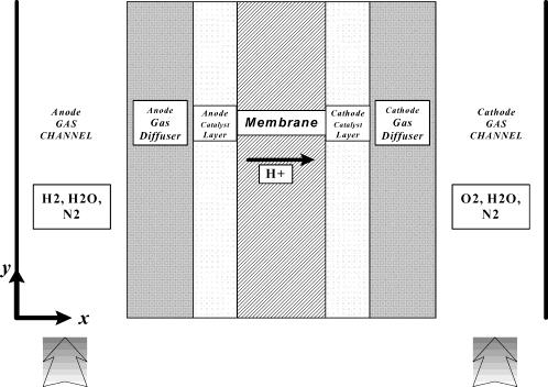 4734 Chemical Reviews, 2004, Vol. 104, No. 10 Wang Figure 6. Schematic diagram of a polymer electrolyte fuel cell. diffusion layer (GDL) is low (e.g., lower than the irreducible liquid saturation s ir ) or liquid droplets are small and disperse in gas flow to form a mist flow.