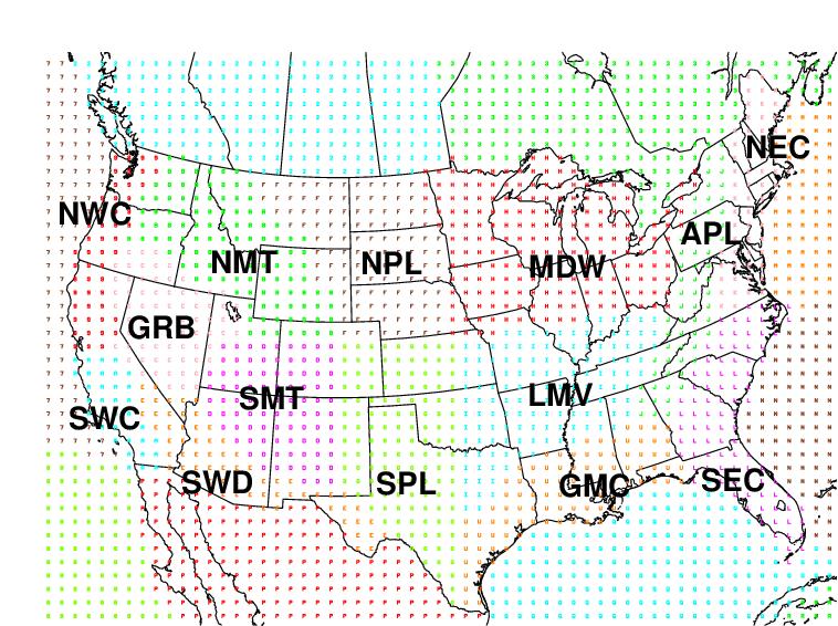 Routine NCEP verication regions for