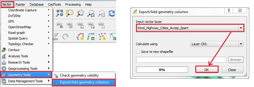 Save the output in appropriate folder and name it as Wind_Highways_Cities_spart. Question 1: Examine the attribute tables and maps for Wind_Highways_Cities_spart and Wind_Highway_Cities_Accep layers.