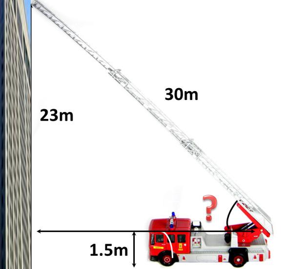 35. A 30m turntable ladder is fully extended.