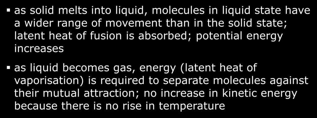 latent heat in terms of molecular behaviour (melting) latent heat of fusion