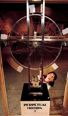 Perpetual motion machines are impossible Figure 24 shows a machine designed to keep on going forever without any input of energy. These theoretical machines are called perpetual motion machines.