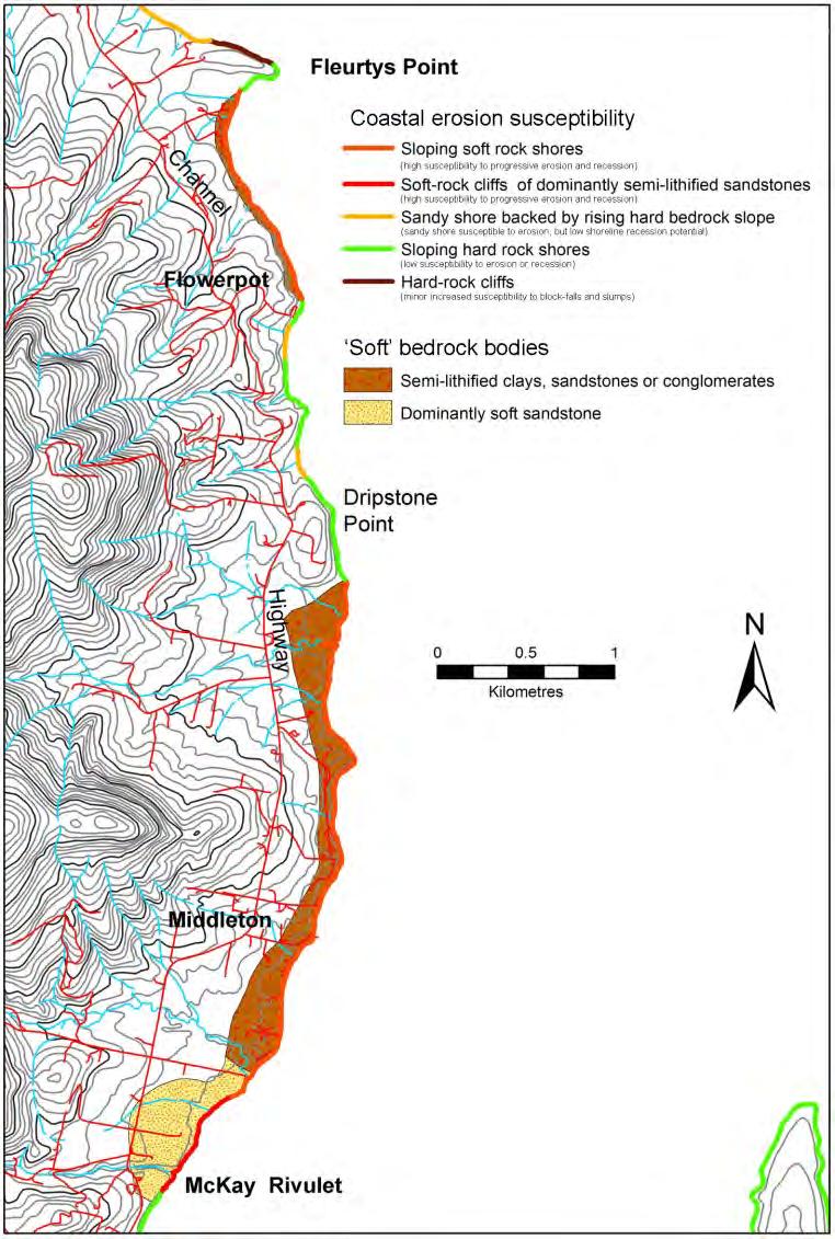 Soft rock shores Stand-alone soft-rock geology map interpreted from existing geological
