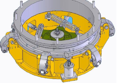 the 1194mm Clamp Ring Separation System (CRSS) from EADS-CASA. The devices either connect a spacecraft to an adapter ring or interconnect two adapter rings.