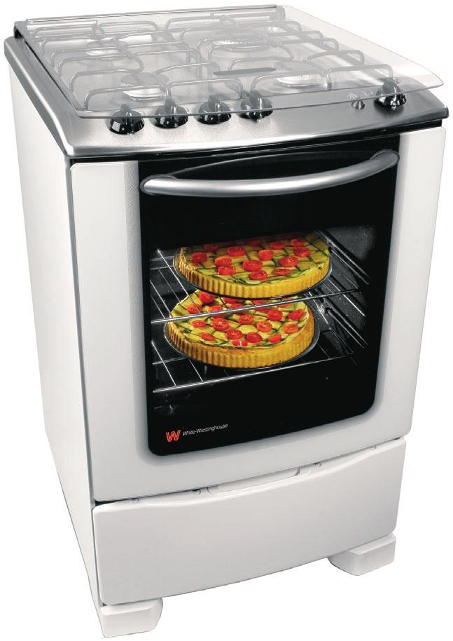 Surface Cover Available in White WGC456DX3W (220V, 50/60Hz) Electronic Ignition with 3 Rack Positions Oven Safety Gas Shutoff