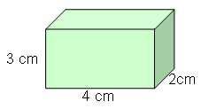 9. a) Work out the total surface area of this cuboid.. Surface area = front + back + top + bottom + left + right = 3 4 + 3 4 + 4 2 + 4 2 + 3 2 + 3 2 = 12 + 12 + 8 + 8 + 6 + 6 = 52 cm 2.