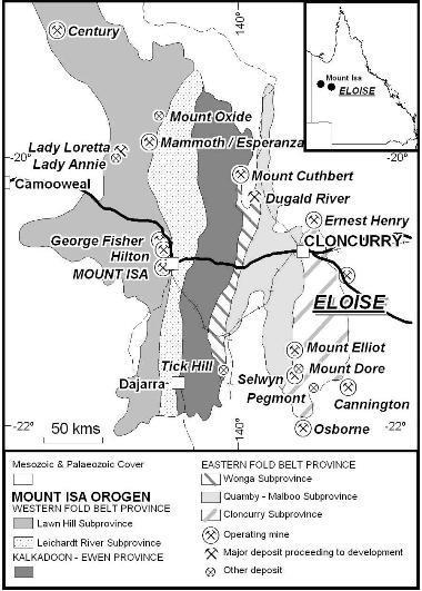 Mt Isa Inlier Eastern Succession Below the margin of the Eromanga Basin Closest surface expression in Selwyn Range Coincident with the Levuka Shear