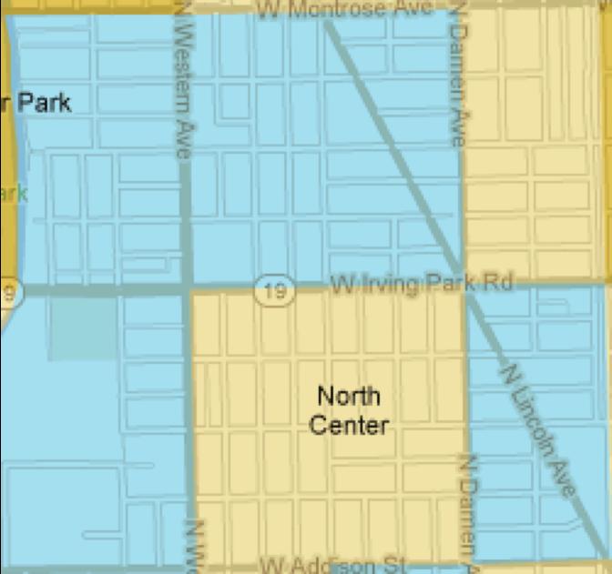 The North Center neighborhood comprises U.S. census tracts 501-503, 505-506, and the northern part of 8437. 7 There are currently just over 16,000 residents in this neighborhood.