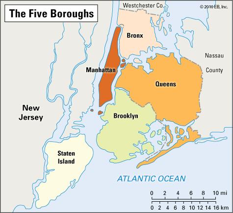 NYC Geography Five Boroughs Manhattan,
