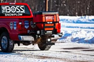 Selling BOSS Against the Competition Tailgate Spreaders The BOSS TGS800 tailgate spreader comes standard with a swing away style spinner chute to allow rapid dumping of