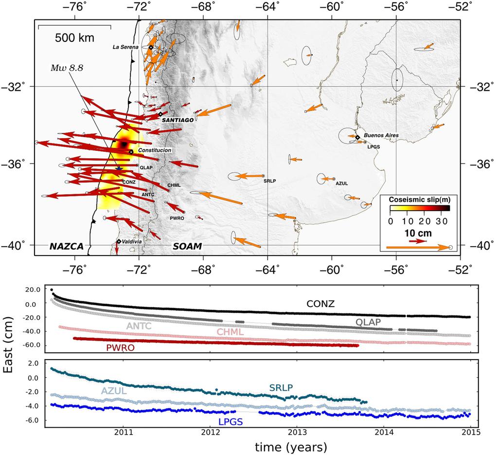1456 E. Klein et al. early data are crucial to discriminate between the different phenomena involved and constrain the mechanisms of post-seismic deformation. 6 yr after the M w 9.