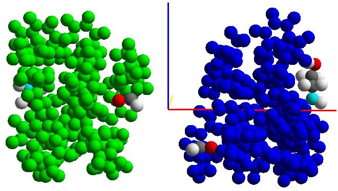 Y ETA φ d X R θ Z Monomer B FOR Monomer A Figure 1. Two ga monomers (A & B) are illustrated as separate mobile structural elements. The helices are shown in blue and green.