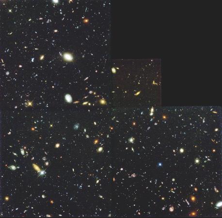 Hubble deep field Images in 4 bands with deep exposures, total of 10 days. Data publicly available immediately.